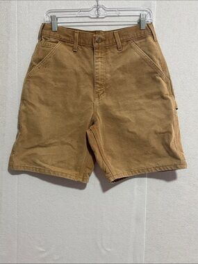 Carhartt Vintage 525 Men's Thrashed Brown Tan Canvas Carpenter Work Shorts